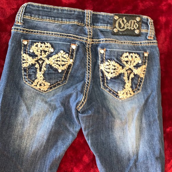 Size 1 CELLO Bootcut Jeans BLINGY - Picture 7 of 7